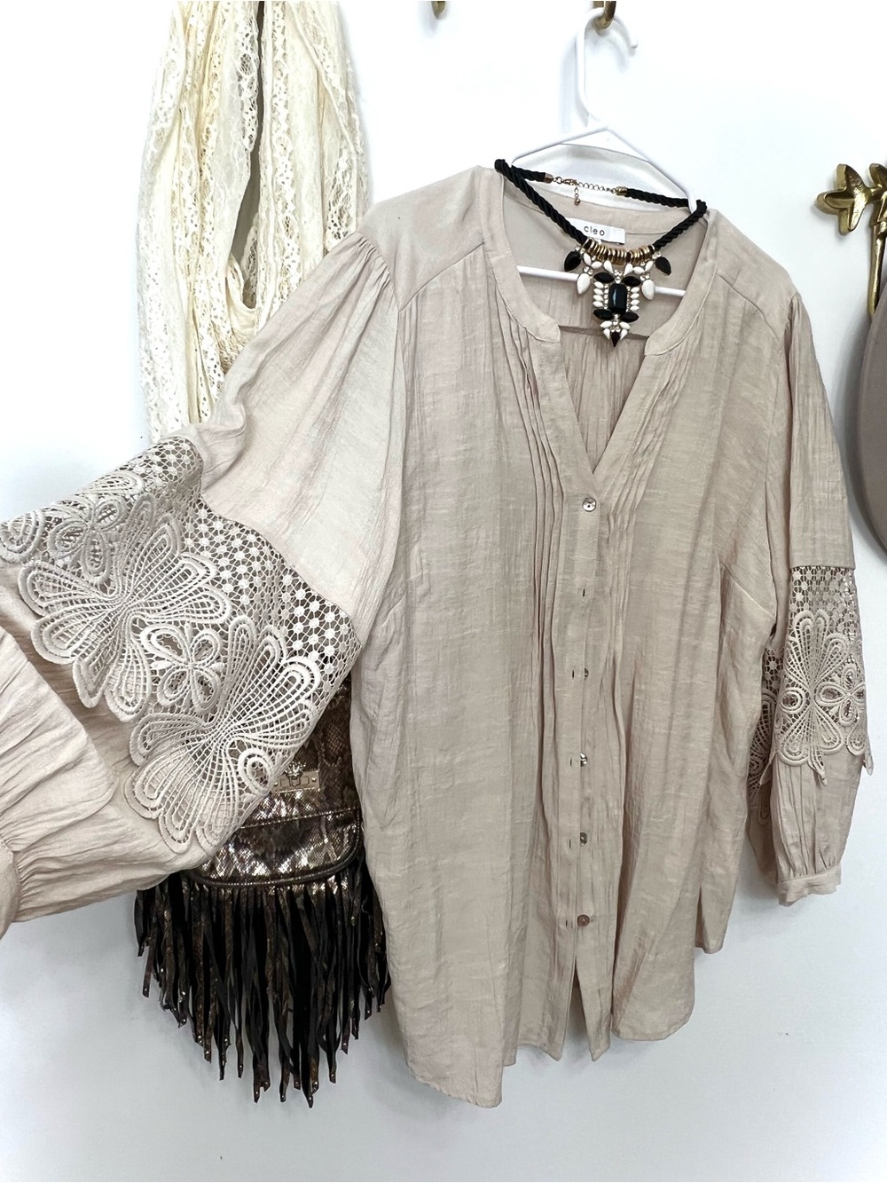 🍂🍂Fall Boho chic button down blouse 1X - Picture 4 of 5